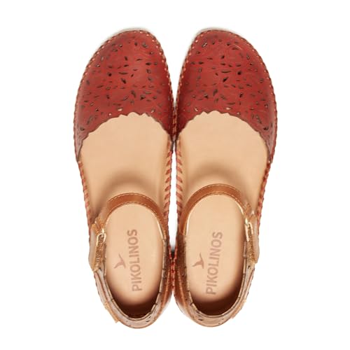 Image of PIKOLINOS P. Vallarta Women's Semi-Open Shoes | Leather | Hook-and-Loop Closure | Mid Heel | Size UK 2-8