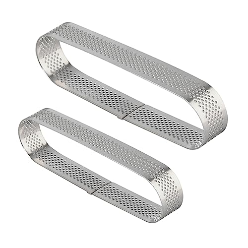 ABOOFAN 2Pcs Stainless Steel Oval Tartlet Molds Baking Tools for Mousse Fruit Pies and Quiche Easy Desserts