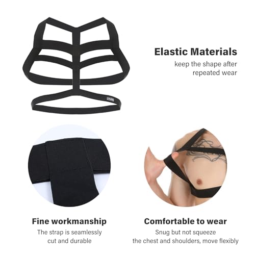 Image of Mens Harness Belt Nylon Elastic Body Shoulder Strap Sexy Halter Club Wear Cosplay Costume