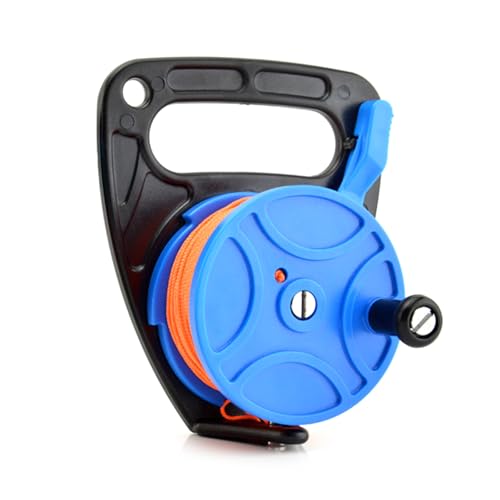 Scubas Ratchets Dives Reel With Handle Stop Switches High Visibility Retractable Diving Reels Kayak SMB Ratchet Line Finger Spool For Cave Wreck Underwater Exploration Kayaking Fishing