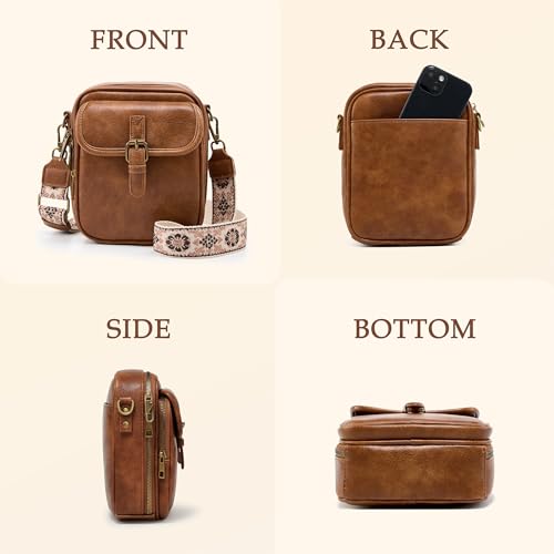Image of Small Crossbody Bag for Women with Card Slots Vegan Leather Messenger Bag Men Wallet, Cross Body Anti-theft Shoulder Purse