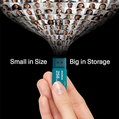 Image of KIOXIA TransMemory U301 256GB USB 3.2 Gen 1 Flash Drive - High-Speed, Compact, Portable Storage Solution with 5-Year Warranty (Blue)