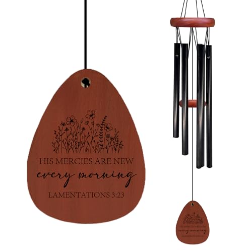 Foyoulame Christian Gifts Wind Chimes, Bible Verse Decor Wind Chimes, Christian Faith Based Religious Gifts for Women Men, His Mercies are New Every Morning Bible WindChimes for Outside 26" Inches