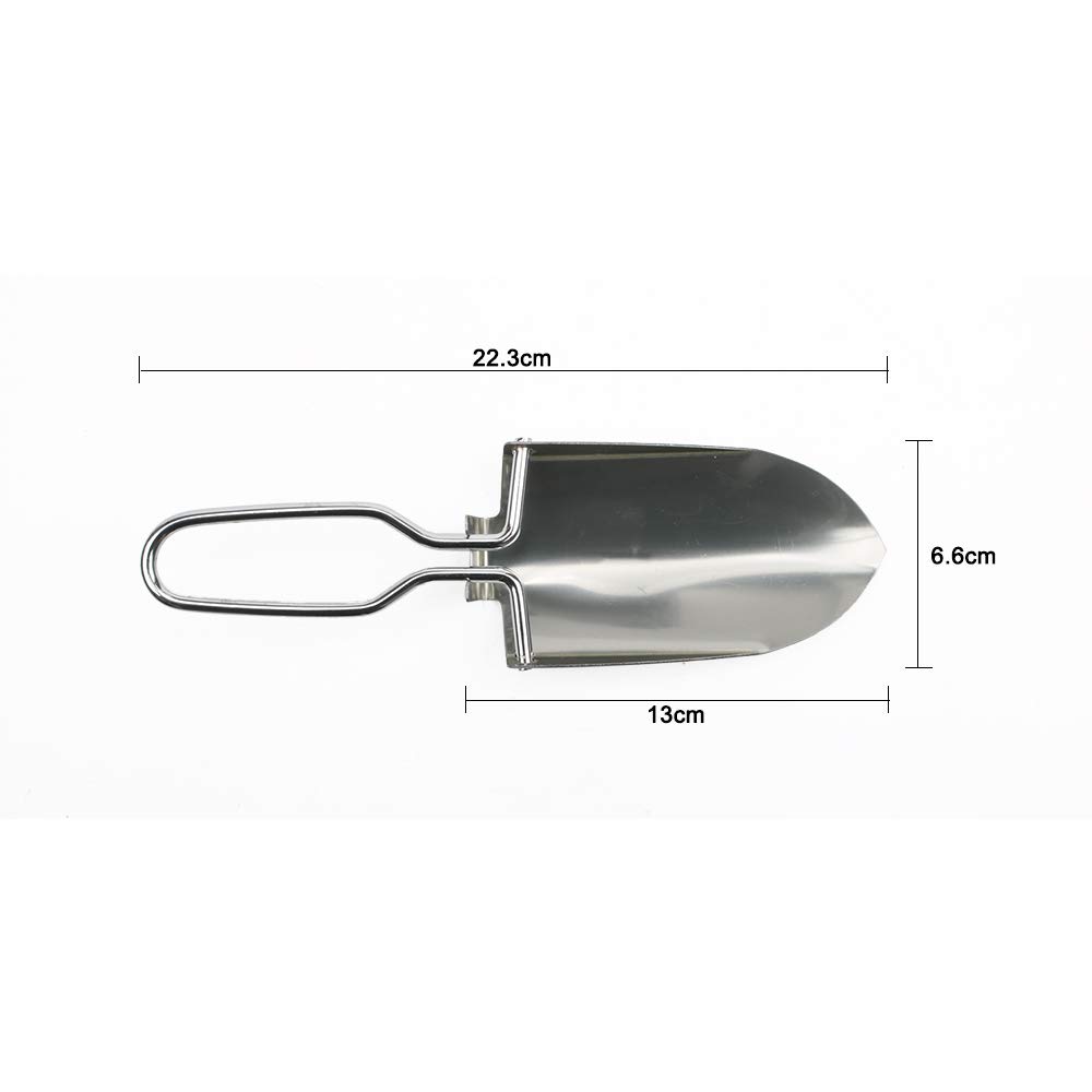 Gartengeräte aus Edelstahl, Faltbarer Klappspaten, Campingspaten, Gartenwerkzeug