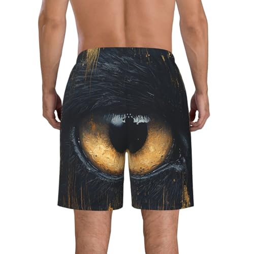 Men's Beach Shorts Board Casual Quick Dry Swim Trunks Holiday - Wolf Eyes Moon Art3
