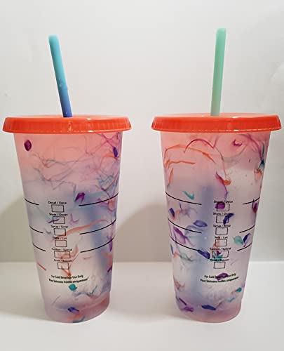 Starbucks Summer 2021 Swirl Color Changing Reusable 24oz. Cold Cup (2)