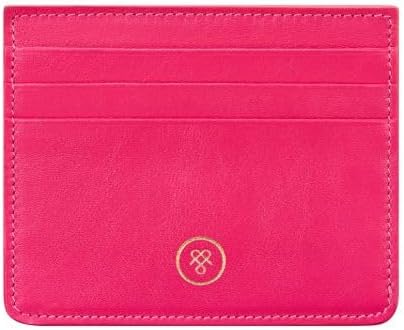 Maxwell Scott - Personalized Womens Luxury Soft Leather Card Holder Case - The Lorento Nappa - Hot Pink