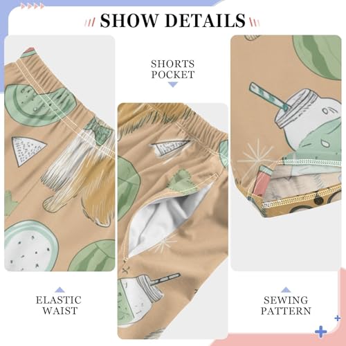 ZZXXB Pomeranian Watermelon Boys Long Pants Soft Trousers Elastic Waist Kids Lounge Bottoms with Pockets S-XL4