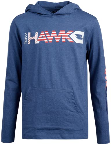 Tony Hawk Boys' Shirt - Long Sleeve T-Shirt Hoodie, Size 8, Denim Blue Hawk Tony Hawk Boys' Shirt - Long Sleeve T-Shirt Hoodie, Size 8, Denim Blue Hawk