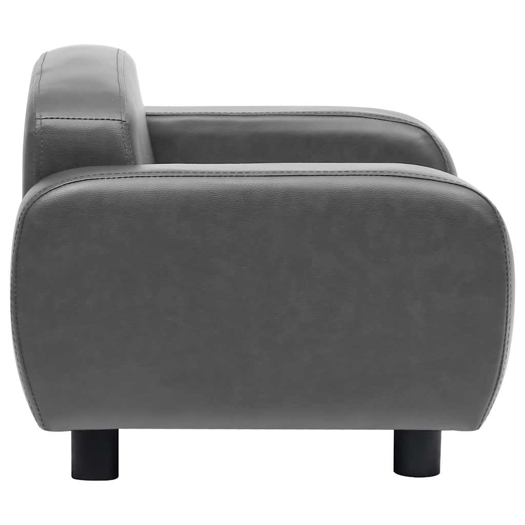 vidaXL Hundesofa Grau 80x50x40cm Kunstleder Hundecouch Hundebett Haustiersofa