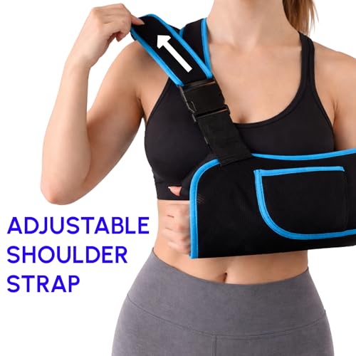 Image of Arm Sling Pouch Belt with Adjustable Shoulder Strap for Fracture, Sprain & Dislocation Pain Relief | Forearm, Elbow & Wrist Support | Lightweight, Breathable Orthopedic Arm Brace Immobilizer for Men & Women