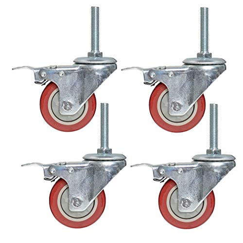 Roulettes pivotantes M12 robustes en acier avec roulements fluides