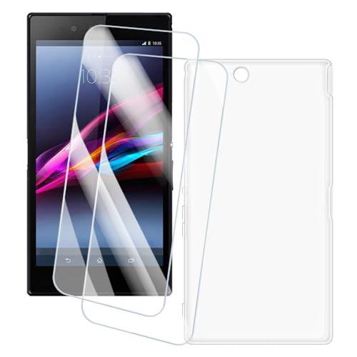 OAGELIM 2 Pack Protège-Écran + Coque Compatible avec Sony Xperia Z Ultra XL39H (6.4 Pouce) Coque Impression Artistique Personnalisée et Film Verre Trempé...