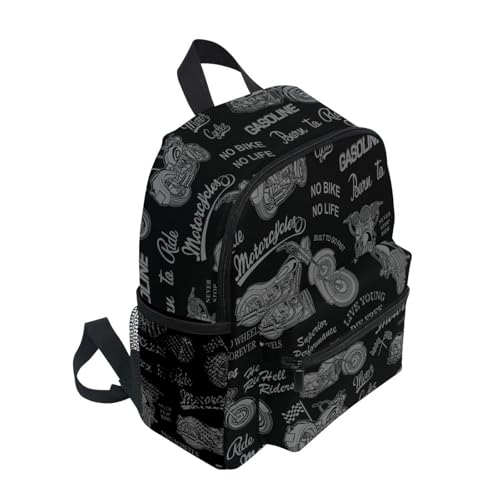 Motorcycle Backpack for Kids, Preschool Toddler 12 Inch Mini Bookbag, Kindergarten Nursery Primary Student Travel School Bag for Boys Girls Children2