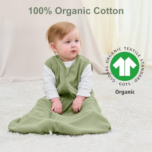 Image of Yoofoss Baby Sleep Sack 0-6 Months Baby Wearable Blanket 100% Cotton 2-Way Zipper TOG 0.5 Toddler Sleeping Sack 3 Pack, Lightweight Sleep Sacks for Babies(Small)