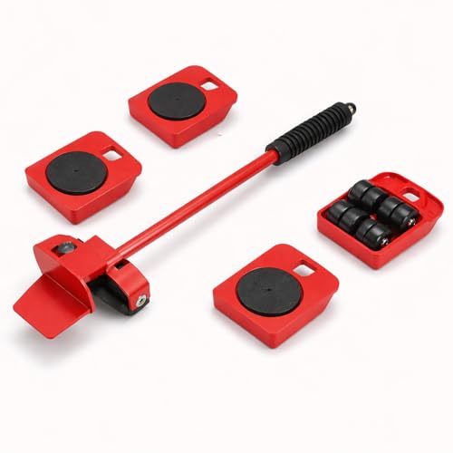 Image of DecorTwist Furniture Mover & Lifter Set with 360 Rotating Wheel Pads - Move Sofa, Fridge, Bed & Washing Machine Without Lifting | Floor-Safe Steel Tool for Tiles, Marble & Wood