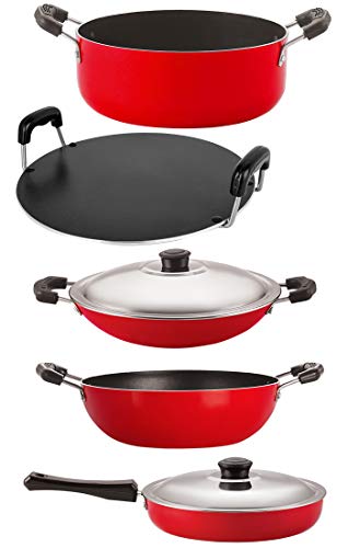 Nirlon Non-Stick Aluminium Dishwasher Safe PFOA Free 5 Piece Cooking Utensils Gift Set
