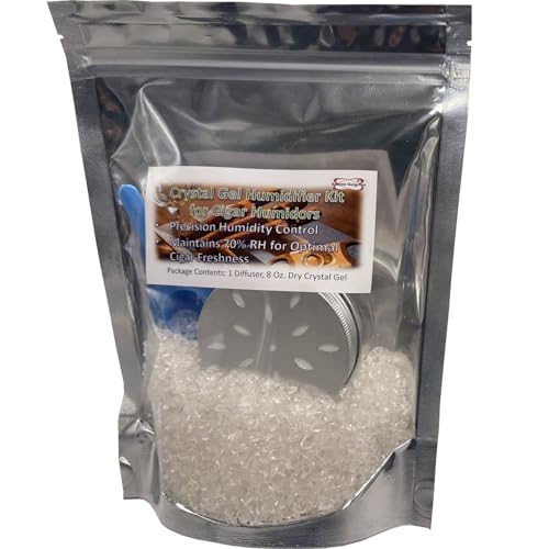 8oz Cigar Humidor Humidifier Crystals - LB Refill Bag of Gel Beads for Perfect 70% Humidity Control Reusable & Long-Lasting Moisture for Any Cigar Box