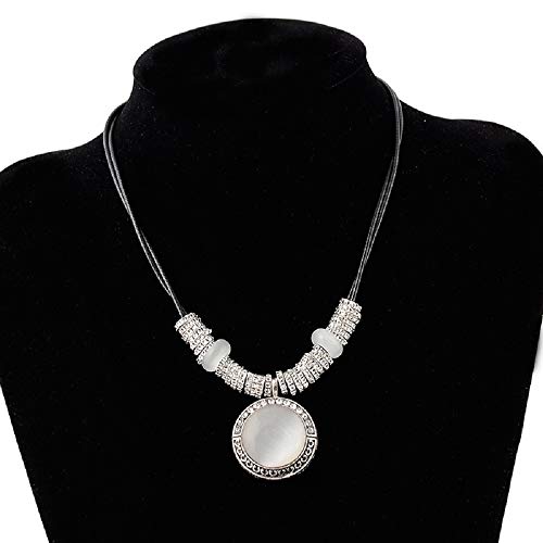 Wcysin Women Girls Crystal Stone Pendant Necklace Sweather Chain Fashion Necklace Jewelry