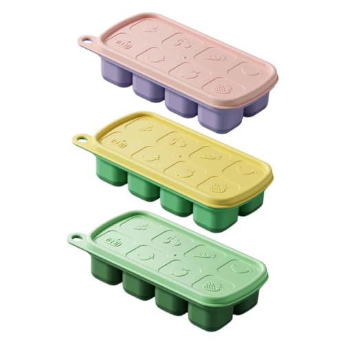 Bandejas para cubitos de hielo con tapa 3 piezas ABOOFAN miniatura 1