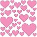 PREMYO 32 Corazones Pegatinas Pared Infantil - Vinilos Decorativos Habitación Bebé Niña - Fácil de Poner Rosa