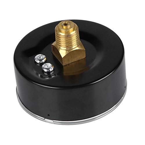 Mini manómetro de alta precisión de 0-6 bar Probador de presión de montaje de rosca de 1/4 Npt Compatible con agua líquida de aceite de aire de combustible (Color : Black) (Black)