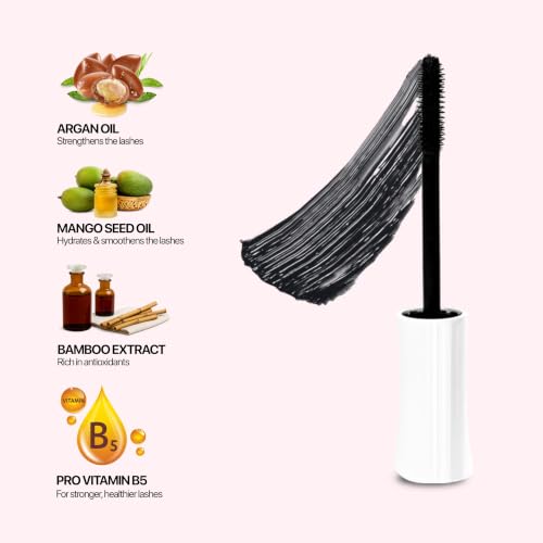 Image of IRIS COSMETICS Voluminous Mascara, Black, False Lash Effect, Water Resistant, Argan Oil, 24 Hour- 12ml