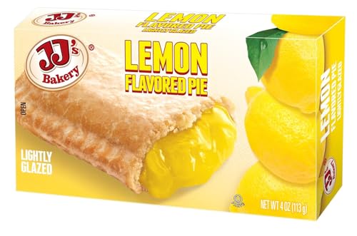 JJ's Bakery Lemon Snack Pies, Individual Dessert, Fresh-Baked, Perfect for Snacks, Nut-Free, Kosher Parve, 4 Oz Each (Pack of 6)