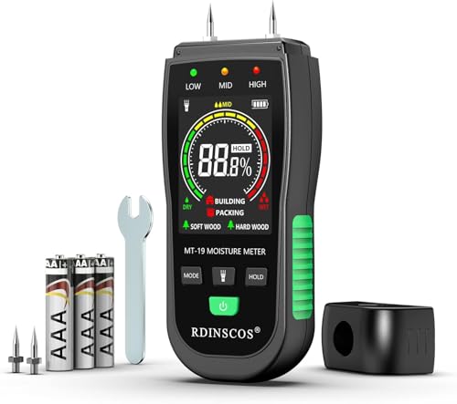 Testeur Humidité,Humidité Bois à Broches avec Ecran LCD Couleur,Testeur d'humidité Bois de Chauffage,Détecteur...