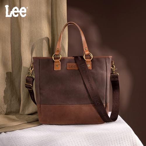 Image of Montana West x Lee Waxed Canvas Tote Bag for Women Top-Handle Handbag Shoulder Bag with Adjustable Detachable Wide Strap