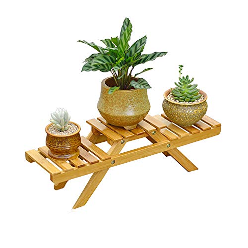 Moonvvin 3-Tier Foldable Flower Stand Succulents Plant Bonsai Shelf Home Decor Balcony Flowerpot Shelf