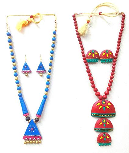 Confined Handmade Terracotta NecklaceSets use Very Earthy and Natural Elements