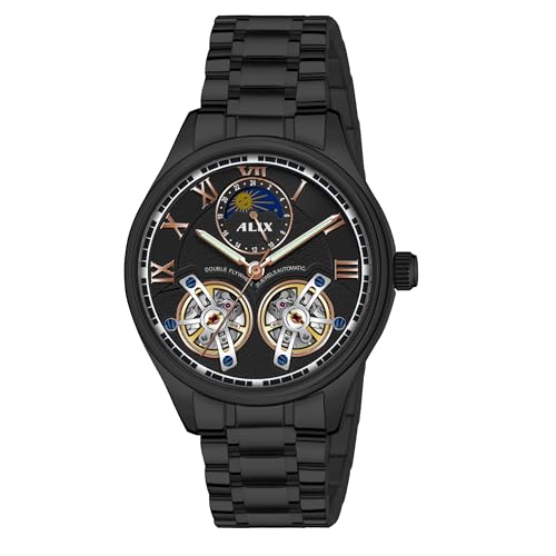 Image of ALIX AL2917 Modern Textured Dial Chronograph Analog Watch Black Strap