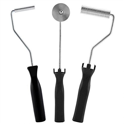 Fiberglass Roller Tools Aluminum Alloy Fiberglass Bubble Laminating Roller with ABS Handle for GRP FRP Resin Work(3pcs/Set)