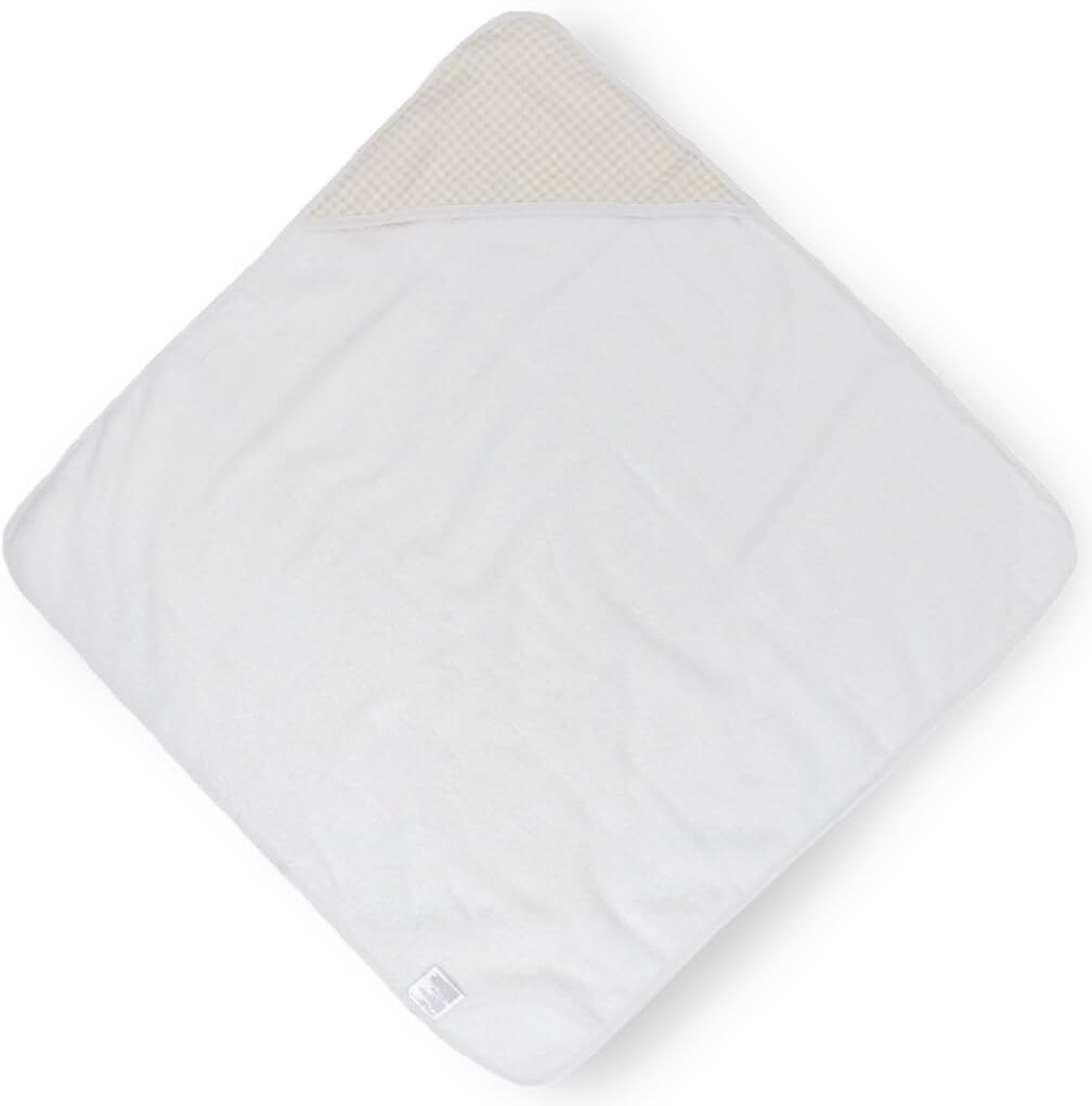 Little Unicorn Premium Infant Hooded Bath Towel| Soft & Absorbent Cotton & Terry Fabric for Newborns (Tan Gingham) - Image 2