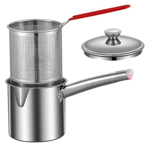COLLBATH 1 Set Deep Fryer Pot Stainless Steel Fryer for Home Use Oil Draining Design Quick Heating Multi Purpose Cooking for French Fries and More