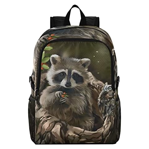 Anantty Foldable Backpack Cute Animal Raccoon Lightweight Daypack Rucksack Travel Shoulder Bag School Bag Cover