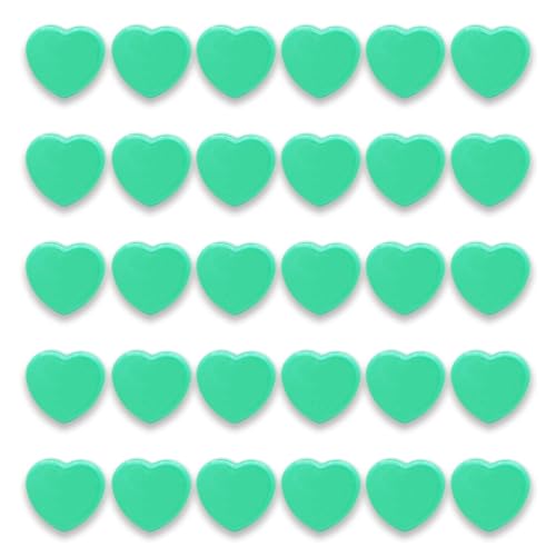 PYJLBX Strong Fridge Magnets, 30Pcs Green Heart Whiteboard Magnets