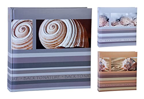 Henzo Album Back 2nature - pour 200 photos 10 x 15 cm - avec étiquette Champs - 100 pages - Choix de bleu, gris ou marron Cover