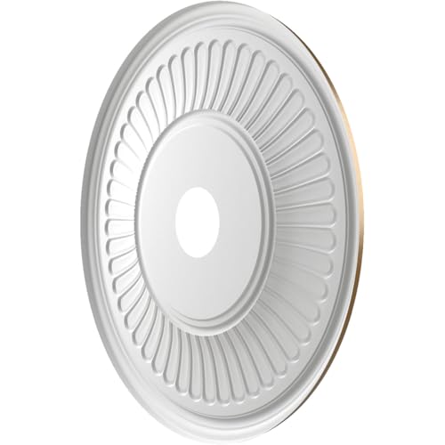 Image of Ekena Millwork CMP22BECCB Berkshire Thermoformed PVC Ceiling Medallion (Fits Canopies up to 10 1 /8 inch), 22 inchOD x 3 1 /2 inchID x 1 inchP, Metallic Champagne Bronze