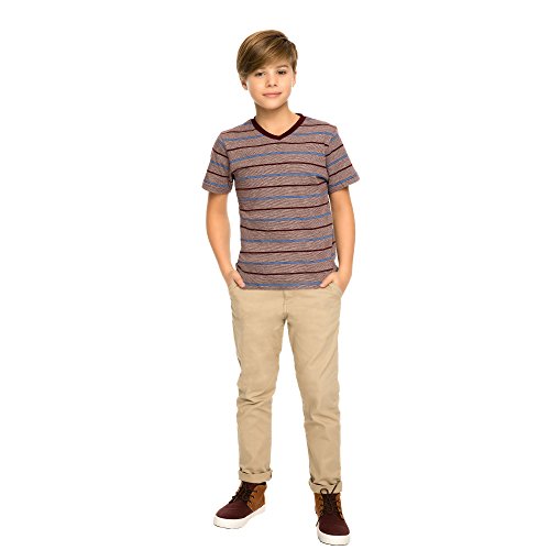 French Toast Boys' Short Sleeve Stripe V-Neck Tee2