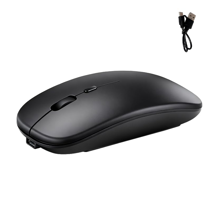 LifgWas Souris sans Fil Rechargeable Souris Bluetooth Double Mode Silencieuse sans Fil 2.4G et Souris Bluetooth pour PC Portable Ordinateur Tablet Ultra Mince et...