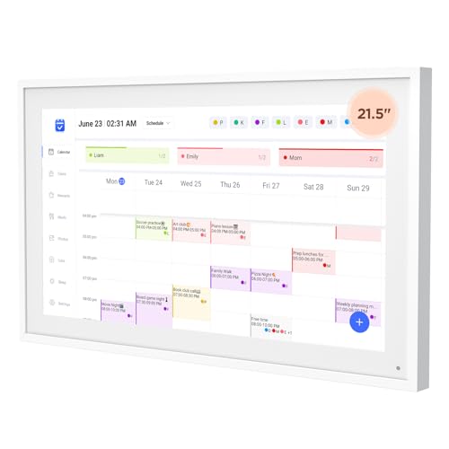21.5 Inch Smart Digital Calendar, Wall Electronic Calendar, 1920 * 1080 IPS Full HD Touch Screen Display for Family Meal Planner Support - Streamline Household Organization