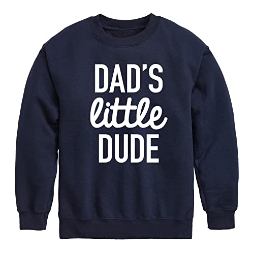 Instant Message - Dad Set Little Dude - Toddler & Youth Crewneck Fleece Sweatshirt