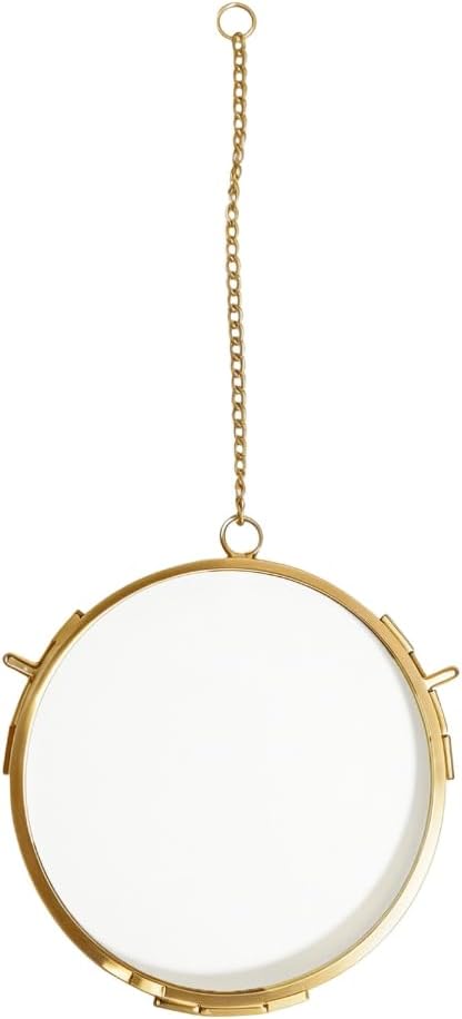 Circular Metal Glass Photo Frame Wall Hanging Natural Dried Flower Holder