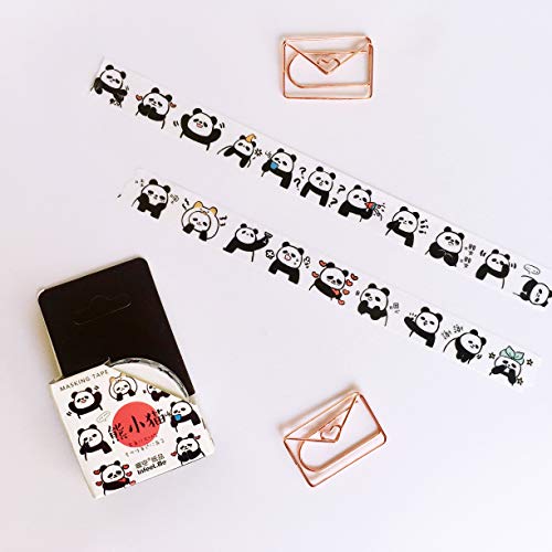 Doraking Decorative Cartoon Masking Washi Tape for Scrapbook, Gift Wraps, Penholders, Pen Cases, Washi Tape, Boxed Cartoon Masking Washi Tape (Black)
