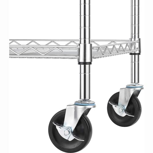 Wire Shelving Wheels, 3 inch Caster Wheels Heavy Duty, Casters for Wire
