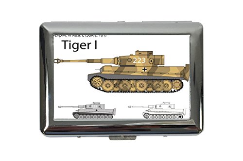 Preisvergleich Produktbild Zigarettenetui Box Retro Motiv Tiger Panzer Bedruckt