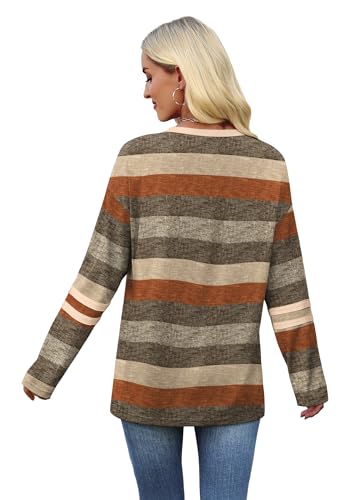 Image of Sampeel Long Sleeve Shirts for Women Color Block Casual Tops Fall Outfits 2026 Basic Tees Trendy Spring Clothes