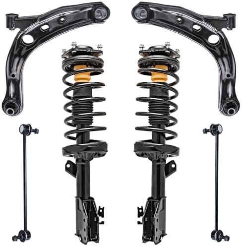 Image of Detroit Axle - Front Struts w /Coil Spring + Lower Control Arms w /Ball + Sway Bars Replacement for 2001-2006 Mazda MPV - 6pc Set